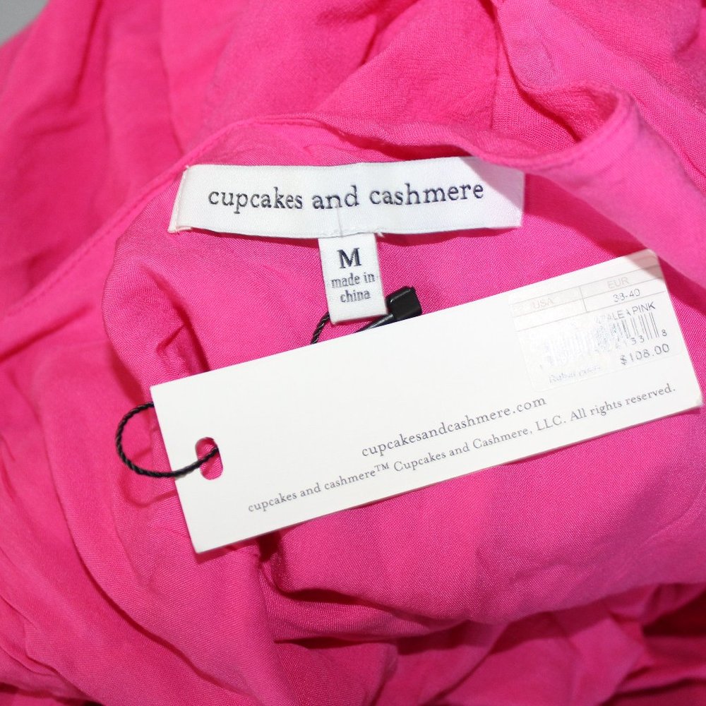 Cupcakes and Cashmere Azalea Pink Ruffle Trim Wrap Mini Dress NWT - Picture 5 of 5